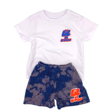 Custom Bleached Shorts In Navy Blue