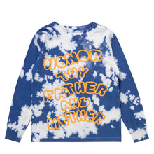 HONOR THY FATHER AND MOTHER - Long Sleeve Tie Dye Tee - Royal Blue