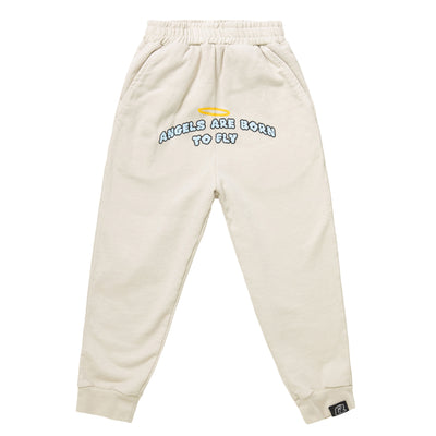 Angels Are Born To Fly - Sweatpants - Oatmeal