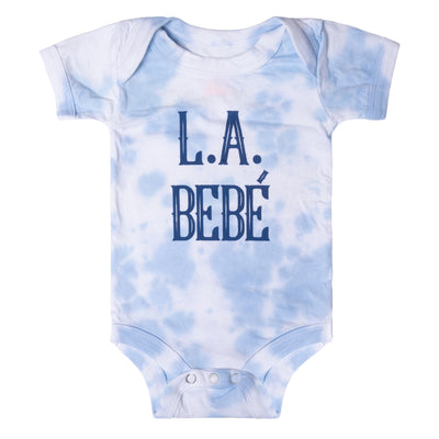L.A. Bebé - Onesie - Baby Blue and White Tie Dye
