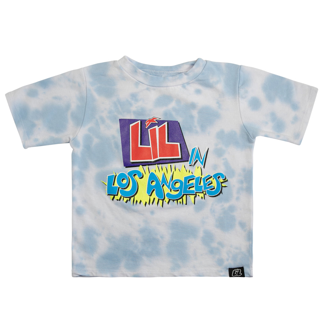 Lil in Los Angeles - 90's, Baby - Tee - Baby Blue Tie Dye